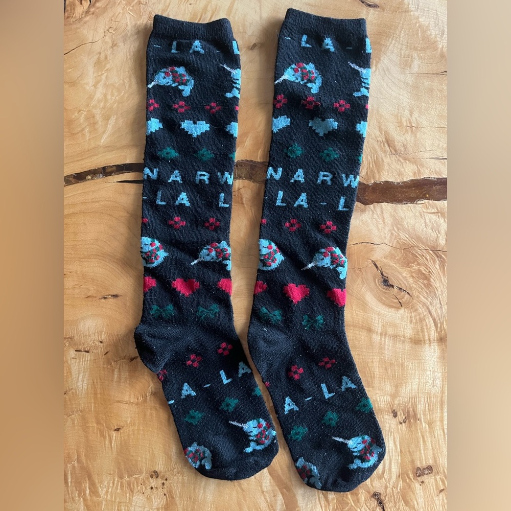 Narwhal Christmas Socks